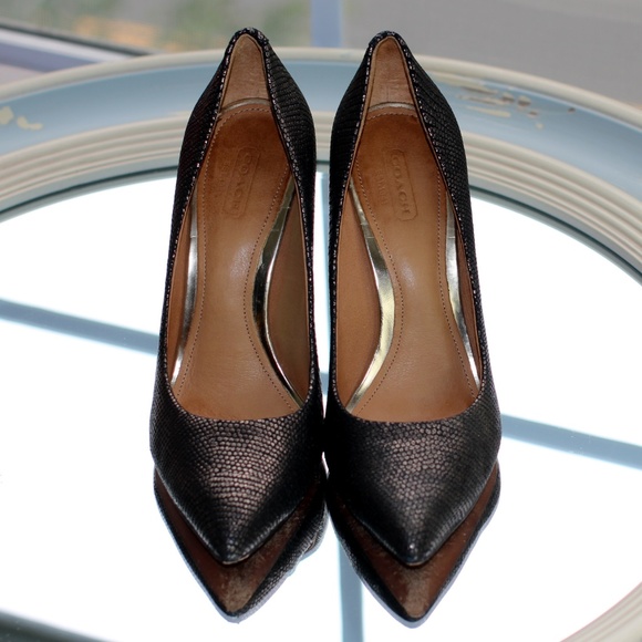 Coach Fawna Gunmetal Embossed Foil Snake Print - Picture 3 of 8